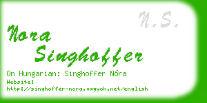 nora singhoffer business card
